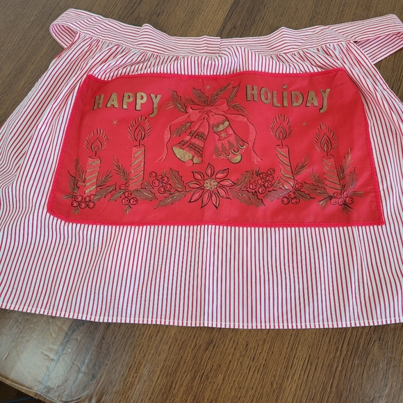 Happy Holidays Vintage Half Apron - Picture 2 of 12